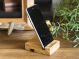 Smartphone wood stand made of oak or alder - photo 2